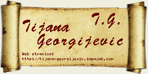 Tijana Georgijević vizit kartica